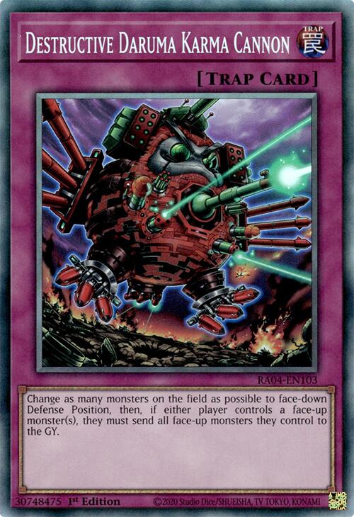 Destructive Daruma Karma Cannon [RA04-EN103] Prismatic Collector's Rare | Pegasus Games WI