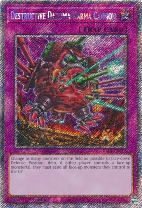 Destructive Daruma Karma Cannon [RA04-EN103] Platinum Secret Rare | Pegasus Games WI