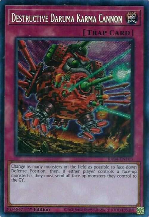 Destructive Daruma Karma Cannon [RA04-EN103] Secret Rare | Pegasus Games WI