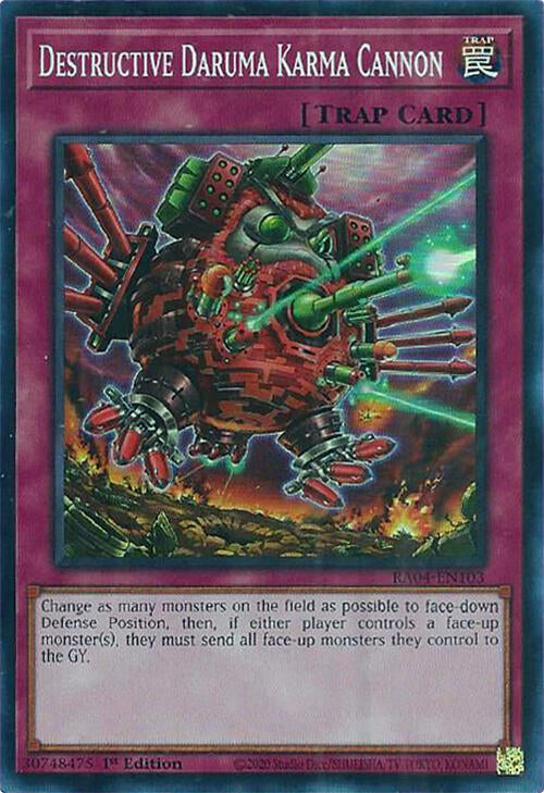 Destructive Daruma Karma Cannon [RA04-EN103] Super Rare | Pegasus Games WI