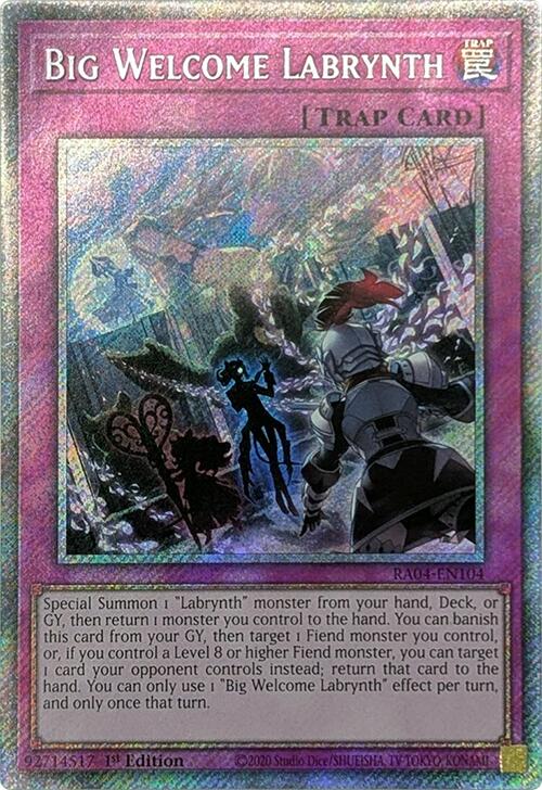 Big Welcome Labrynth [RA04-EN104] Platinum Secret Rare | Pegasus Games WI