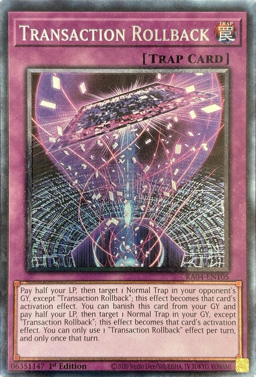 Transaction Rollback [RA04-EN105] Prismatic Collector's Rare | Pegasus Games WI