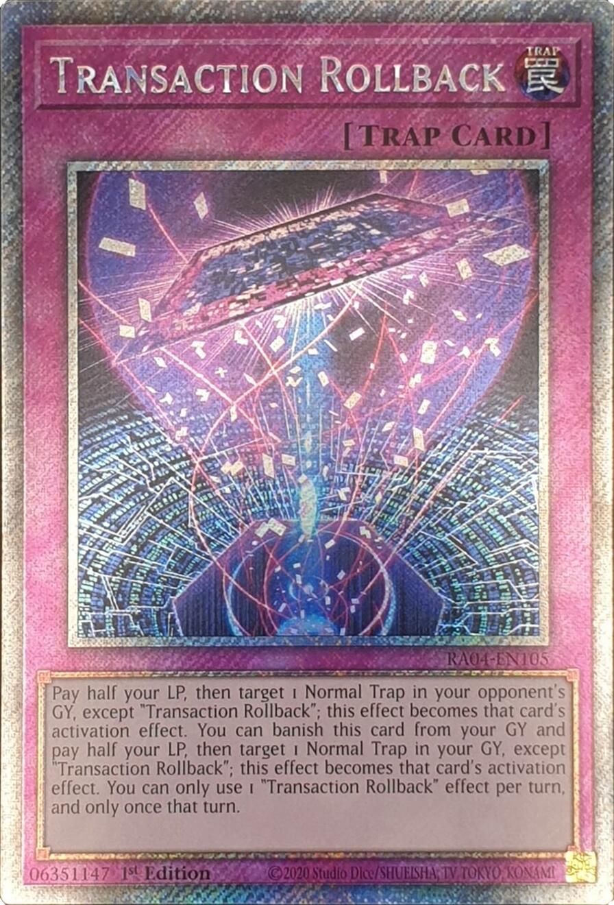 Transaction Rollback [RA04-EN105] Platinum Secret Rare | Pegasus Games WI