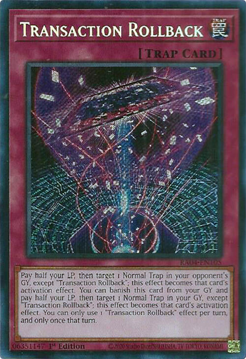 Transaction Rollback [RA04-EN105] Secret Rare | Pegasus Games WI