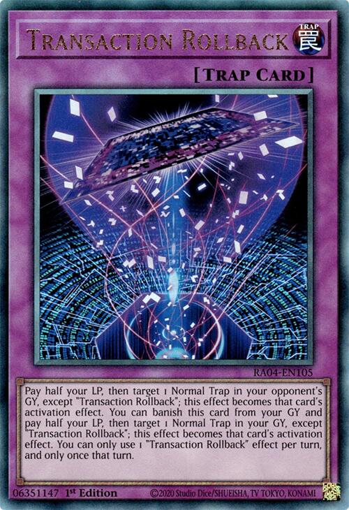 Transaction Rollback [RA04-EN105] Prismatic Ultimate Rare | Pegasus Games WI