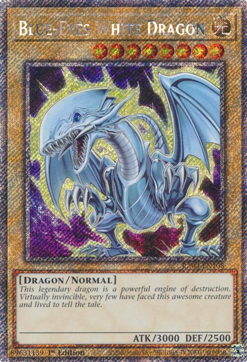 Blue-Eyes White Dragon (7th Art) [RA04-EN108] Platinum Secret Rare | Pegasus Games WI