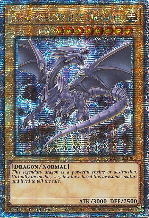 Blue-Eyes White Dragon (8th Art) [RA04-EN108] Quarter Century Secret Rare | Pegasus Games WI