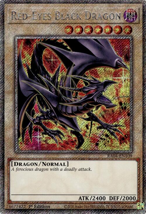 Red-Eyes Black Dragon (8th Art) [RA04-EN109] Platinum Secret Rare | Pegasus Games WI