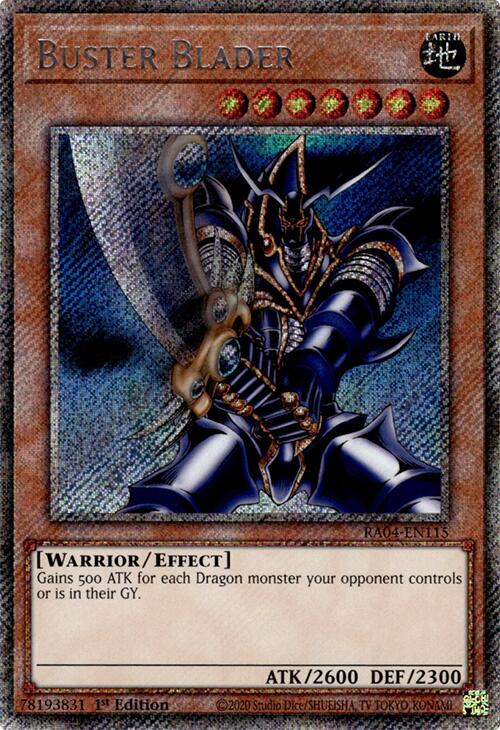 Buster Blader [RA04-EN115] Platinum Secret Rare | Pegasus Games WI
