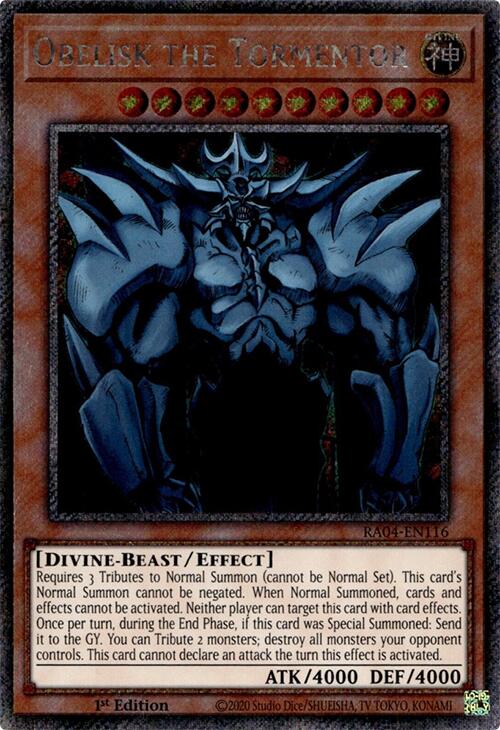 Obelisk the Tormentor [RA04-EN116] Platinum Secret Rare | Pegasus Games WI