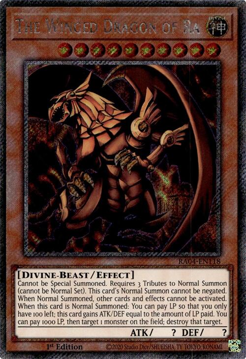 The Winged Dragon of Ra [RA04-EN118] Platinum Secret Rare | Pegasus Games WI