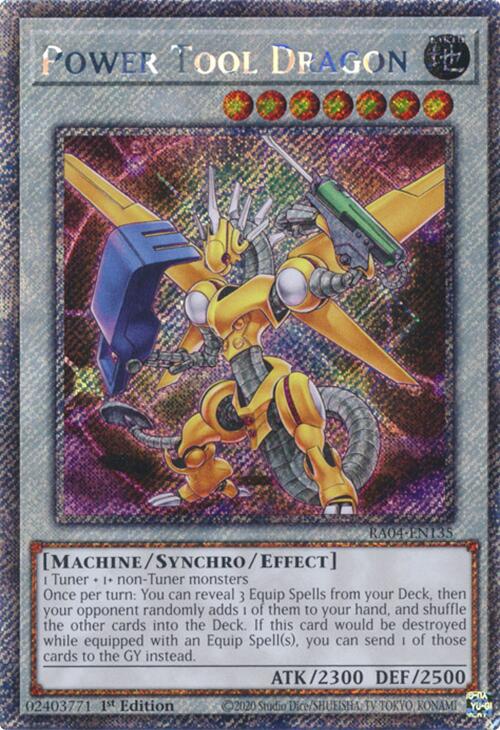 Power Tool Dragon [RA04-EN135] Platinum Secret Rare | Pegasus Games WI