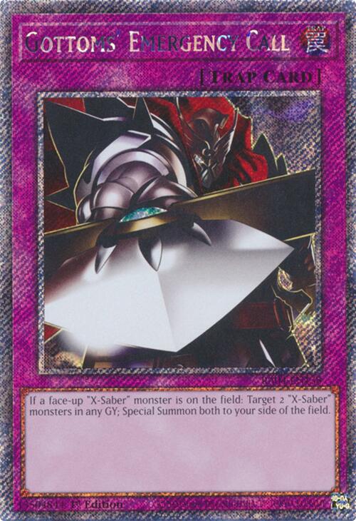 Gottoms' Emergency Call [RA04-EN138] Platinum Secret Rare | Pegasus Games WI