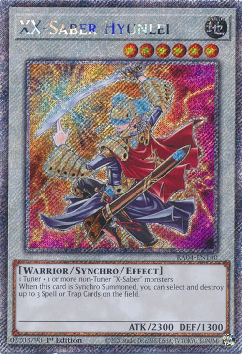 XX-Saber Hyunlei [RA04-EN140] Platinum Secret Rare | Pegasus Games WI