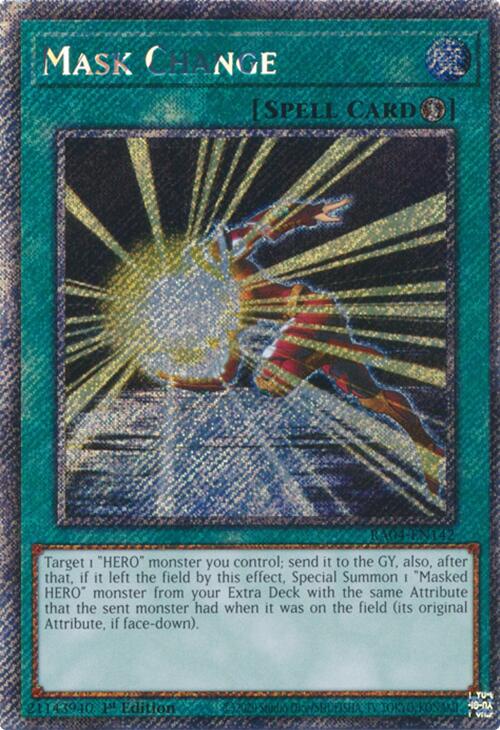 Mask Change [RA04-EN142] Platinum Secret Rare | Pegasus Games WI