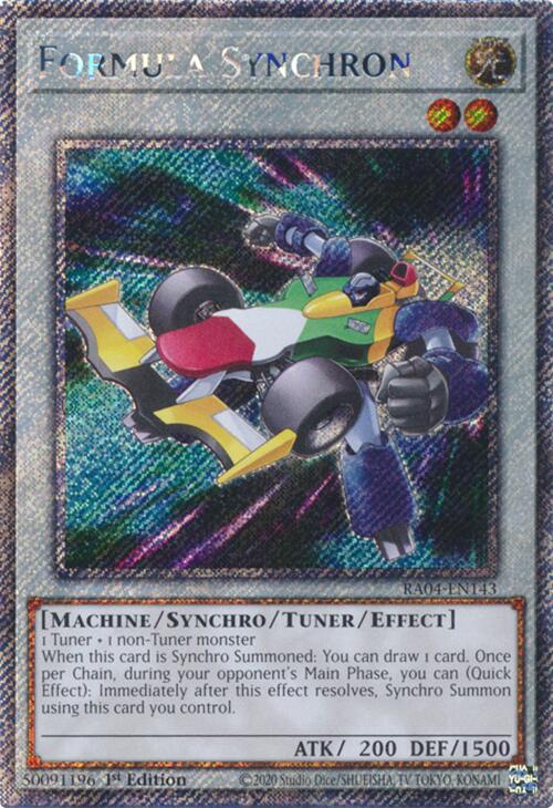 Formula Synchron [RA04-EN143] Platinum Secret Rare | Pegasus Games WI