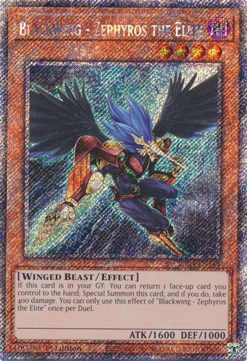 Blackwing - Zephyros the Elite [RA04-EN145] Platinum Secret Rare | Pegasus Games WI