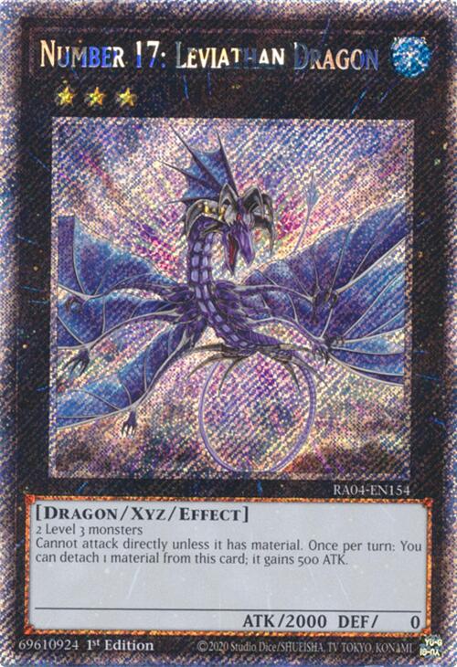 Number 17: Leviathan Dragon [RA04-EN154] Platinum Secret Rare | Pegasus Games WI