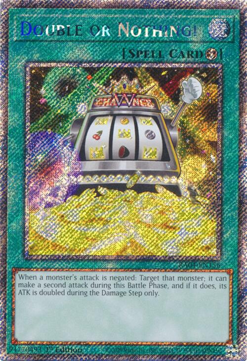 Double or Nothing! [RA04-EN156] Platinum Secret Rare | Pegasus Games WI