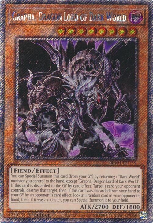 Grapha, Dragon Lord of Dark World [RA04-EN159] Platinum Secret Rare | Pegasus Games WI