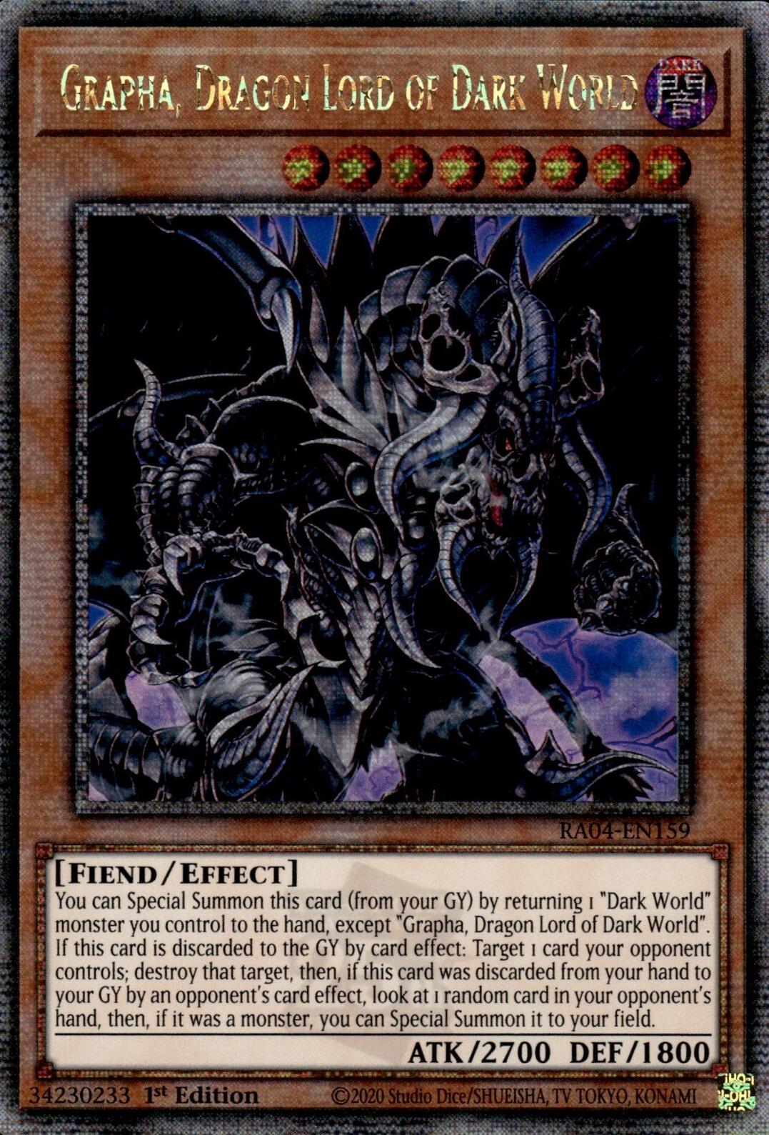 Grapha, Dragon Lord of Dark World [RA04-EN159] Quarter Century Secret Rare | Pegasus Games WI