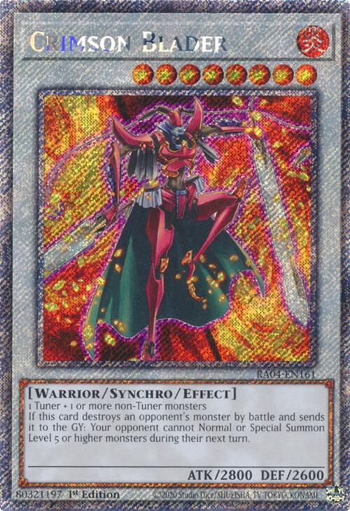 Crimson Blader [RA04-EN161] Platinum Secret Rare | Pegasus Games WI