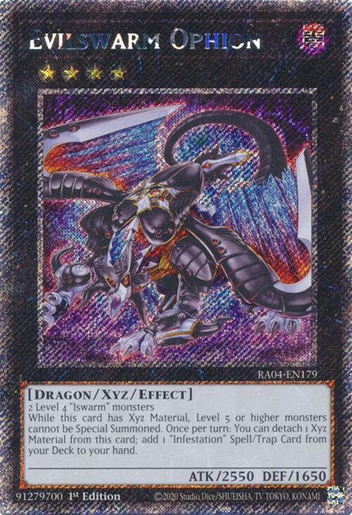 Evilswarm Ophion [RA04-EN179] Platinum Secret Rare | Pegasus Games WI