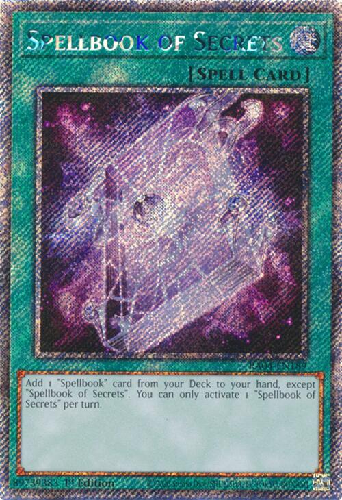 Spellbook of Secrets [RA04-EN189] Platinum Secret Rare | Pegasus Games WI