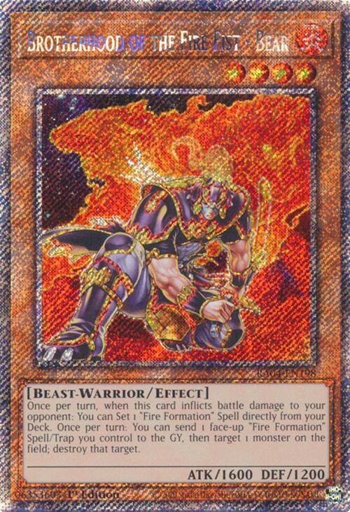 Brotherhood of the Fire Fist - Bear [RA04-EN198] Platinum Secret Rare | Pegasus Games WI