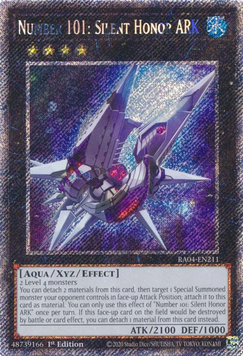 Number 101: Silent Honor ARK [RA04-EN211] Platinum Secret Rare | Pegasus Games WI