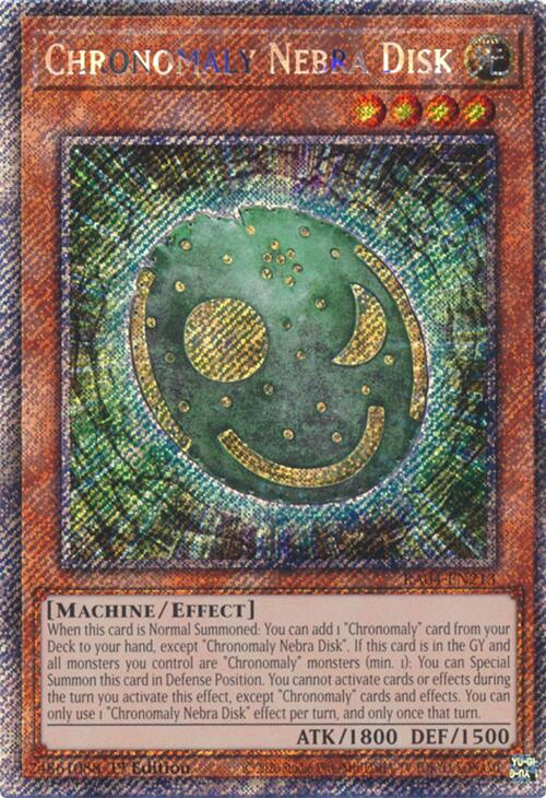 Chronomaly Nebra Disk [RA04-EN213] Platinum Secret Rare | Pegasus Games WI