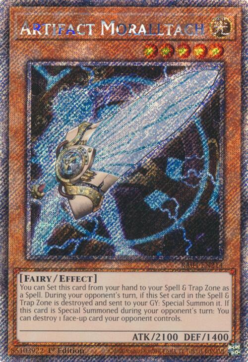 Artifact Moralltach [RA04-EN214] Platinum Secret Rare | Pegasus Games WI