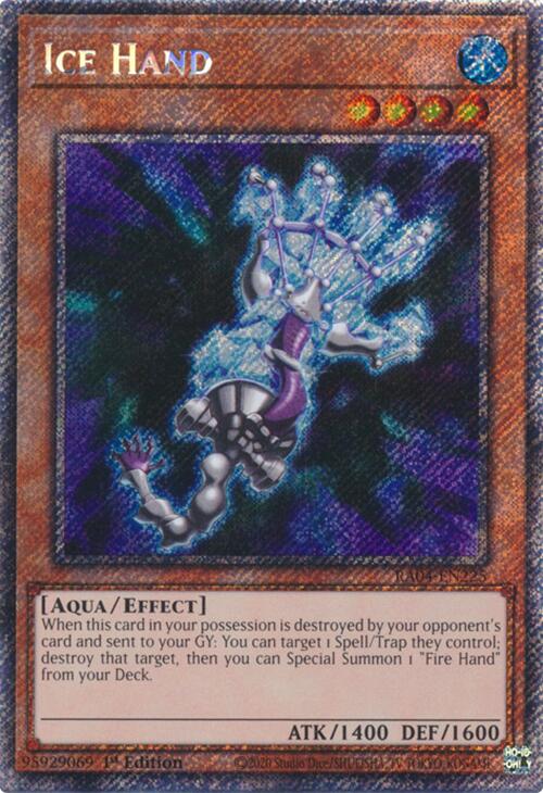 Ice Hand [RA04-EN225] Platinum Secret Rare | Pegasus Games WI