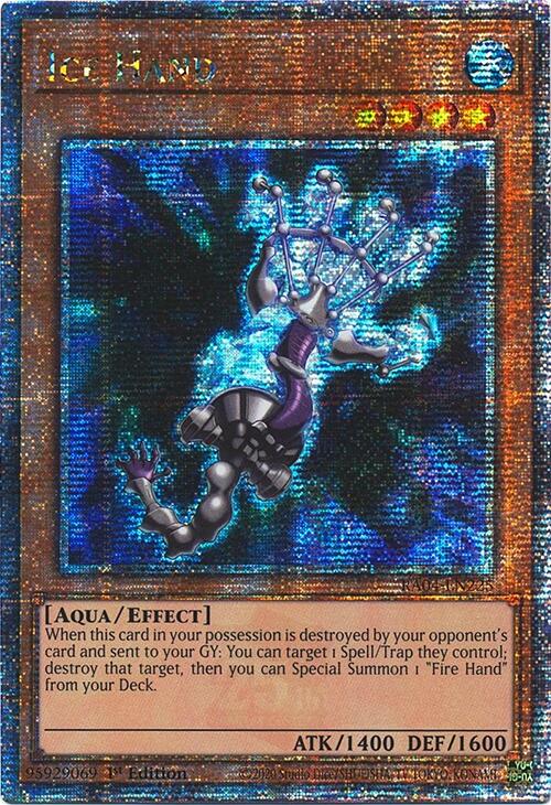 Ice Hand [RA04-EN225] Quarter Century Secret Rare | Pegasus Games WI
