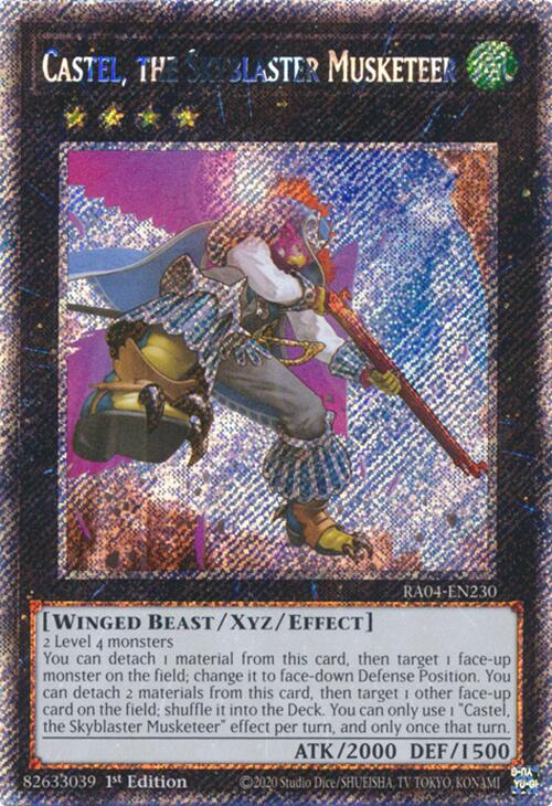 Castel, the Skyblaster Musketeer [RA04-EN230] Platinum Secret Rare | Pegasus Games WI