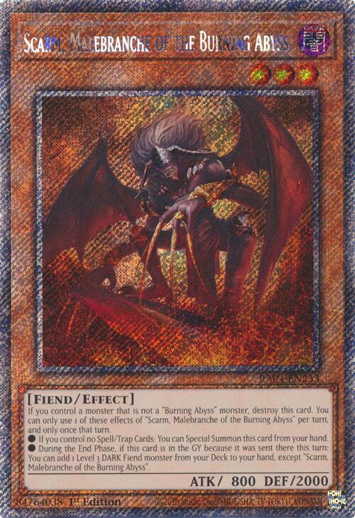 Scarm, Malebranche of the Burning Abyss [RA04-EN233] Platinum Secret Rare | Pegasus Games WI
