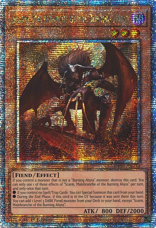 Scarm, Malebranche of the Burning Abyss [RA04-EN233] Quarter Century Secret Rare | Pegasus Games WI