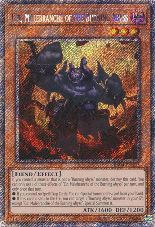 Cir, Malebranche of the Burning Abyss [RA04-EN235] Platinum Secret Rare | Pegasus Games WI