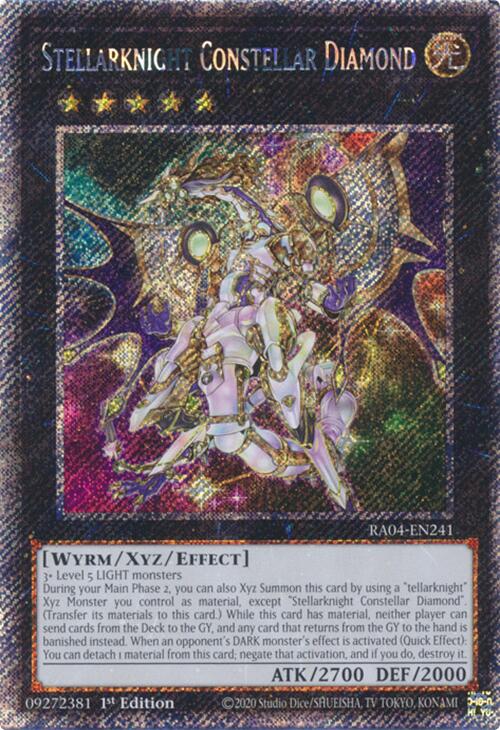 Stellarknight Constellar Diamond [RA04-EN241] Platinum Secret Rare | Pegasus Games WI