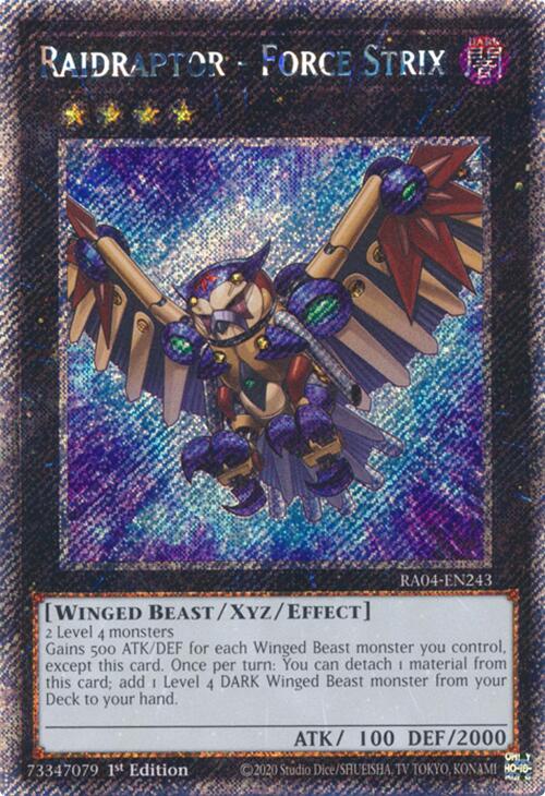 Raidraptor - Force Strix [RA04-EN243] Platinum Secret Rare | Pegasus Games WI