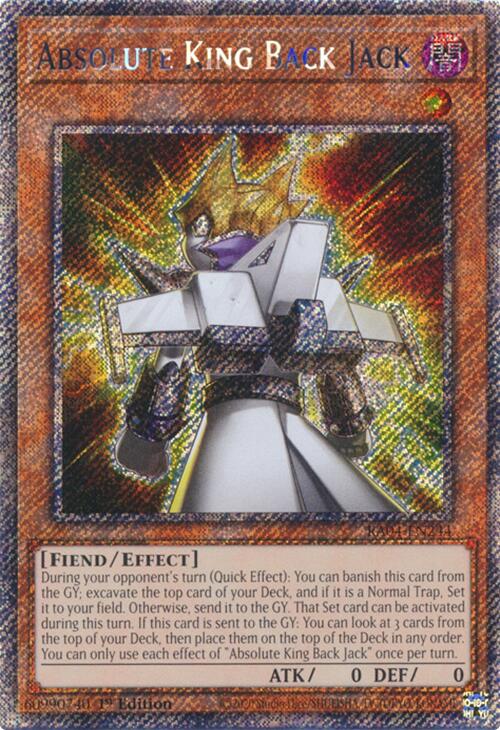 Absolute King Back Jack [RA04-EN244] Platinum Secret Rare | Pegasus Games WI