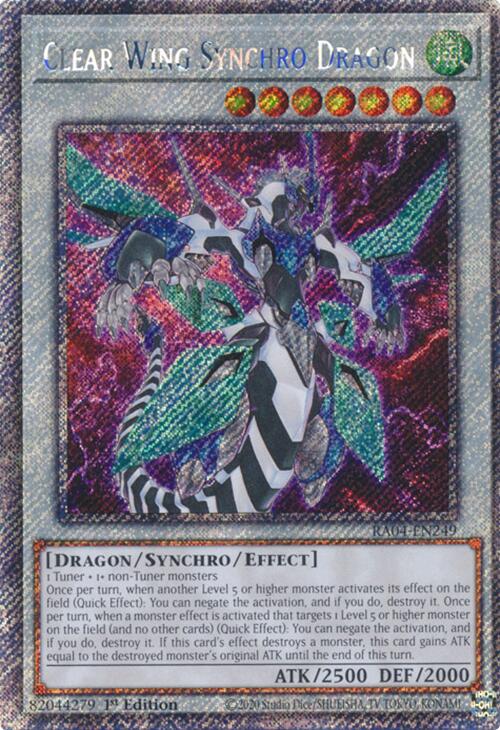 Clear Wing Synchro Dragon [RA04-EN249] Platinum Secret Rare | Pegasus Games WI