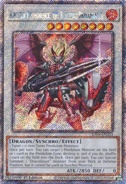 Ignister Prominence, the Blasting Dracoslayer [RA04-EN253] Platinum Secret Rare | Pegasus Games WI
