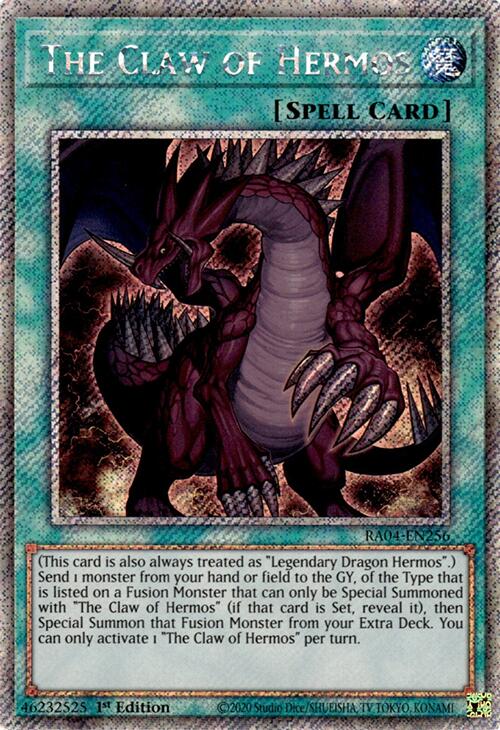The Claw of Hermos [RA04-EN256] Platinum Secret Rare | Pegasus Games WI