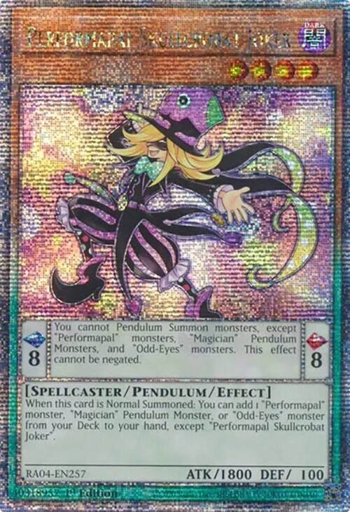 Performapal Skullcrobat Joker [RA04-EN257] Quarter Century Secret Rare | Pegasus Games WI