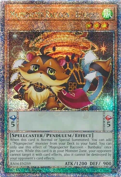 Majespecter Raccoon - Bunbuku [RA04-EN259] Quarter Century Secret Rare | Pegasus Games WI