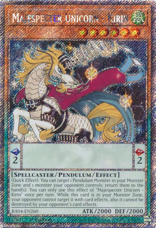 Majespecter Unicorn - Kirin [RA04-EN260] Platinum Secret Rare | Pegasus Games WI