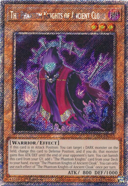 The Phantom Knights of Ancient Cloak [RA04-EN263] Platinum Secret Rare | Pegasus Games WI