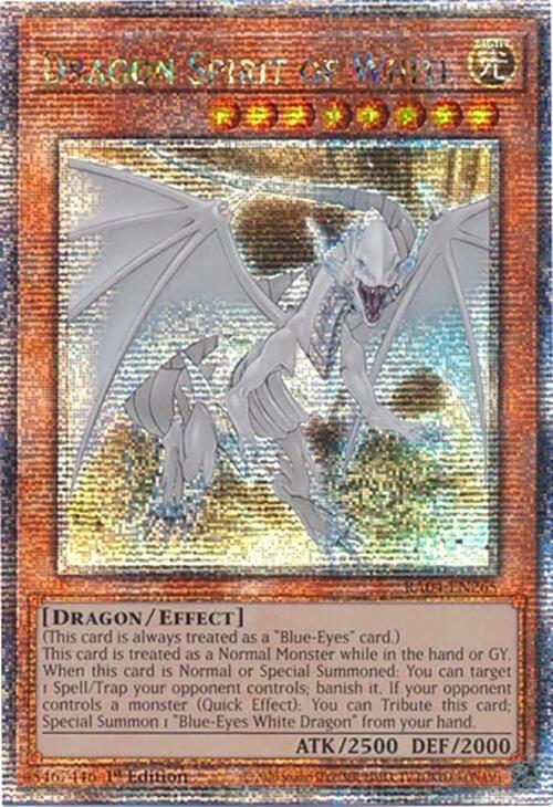 Dragon Spirit of White [RA04-EN265] Quarter Century Secret Rare | Pegasus Games WI