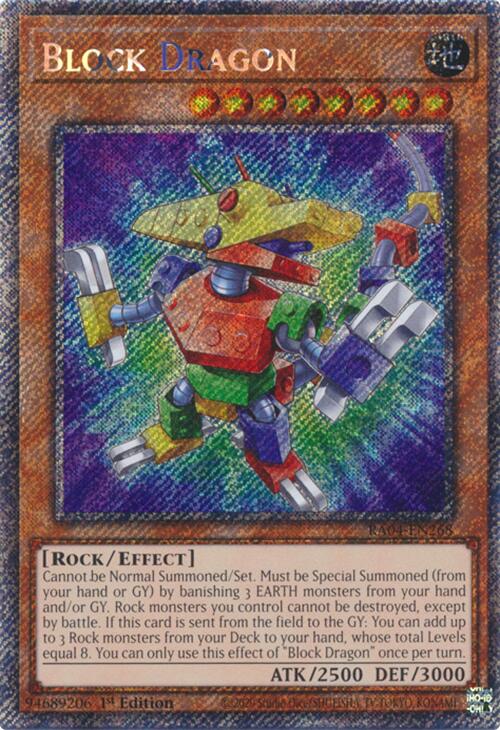 Block Dragon [RA04-EN268] Platinum Secret Rare | Pegasus Games WI